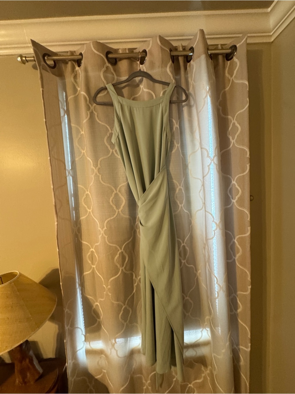 Sage Green Draped Maxi Dress